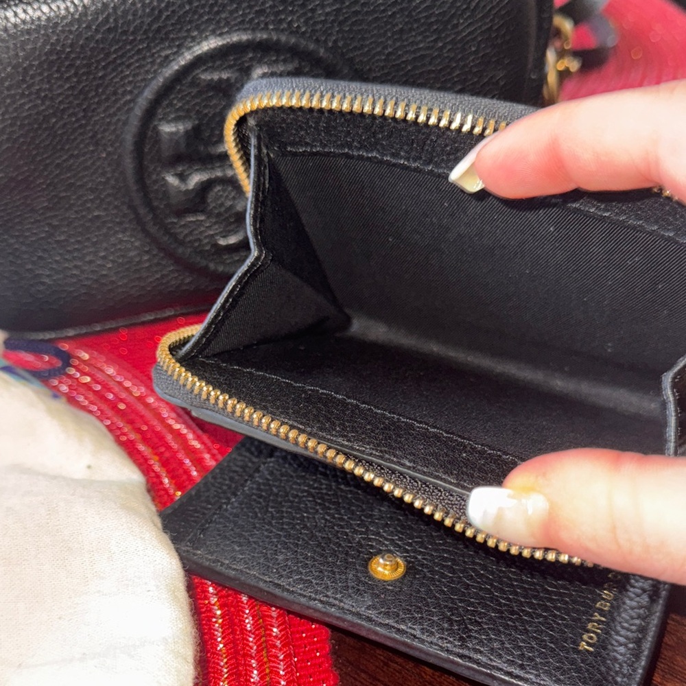 Tory Burch Black Miller Crossbody Bag and Matching Wallet with Gold Accents - Picture 7 of 13